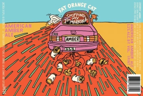 FAT ORANGE CAT SKIPPING MY 1ST MARRIAGE AMBER 16OZ 4PK