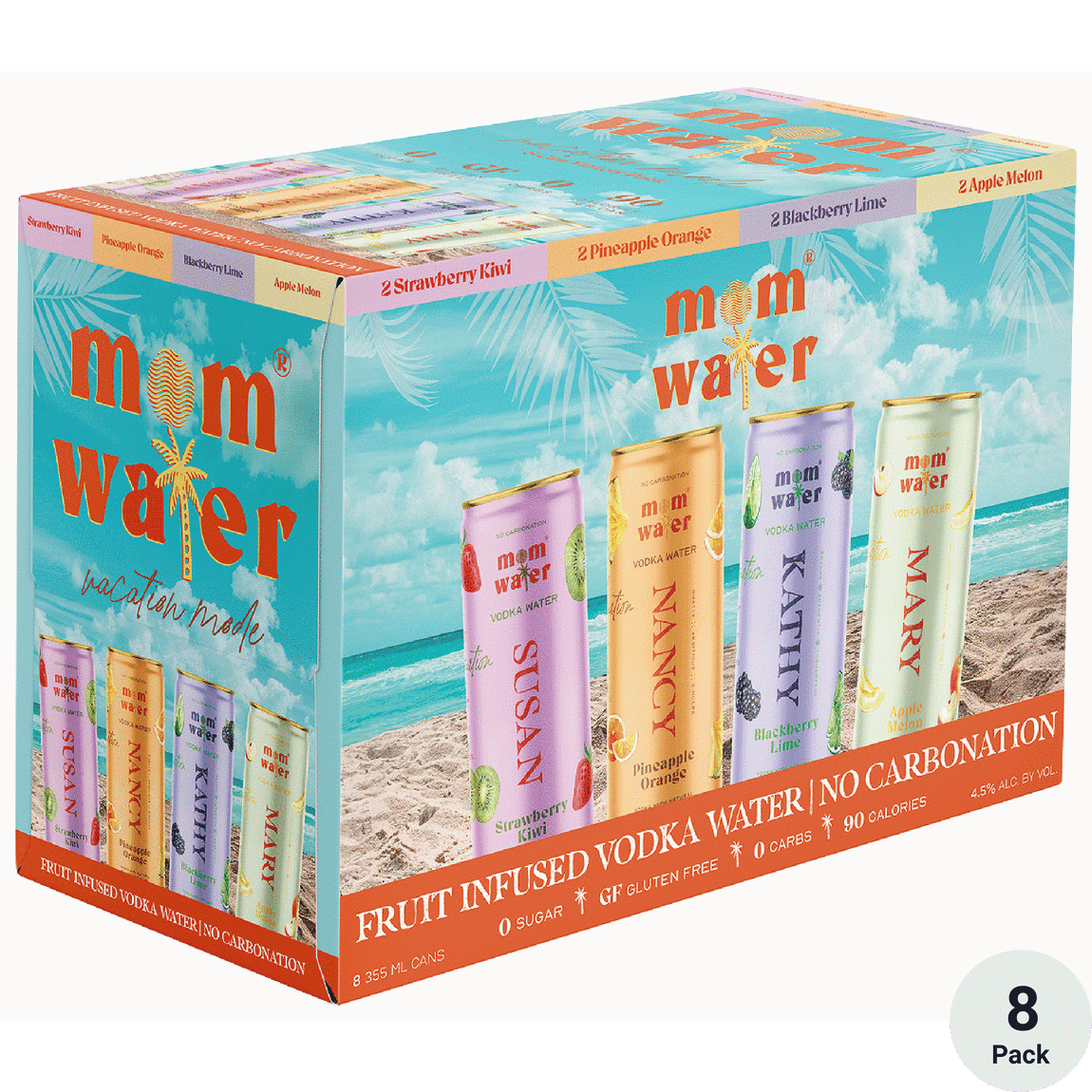 MOM WATER VACATION MODE 12OZ 8PK CAN